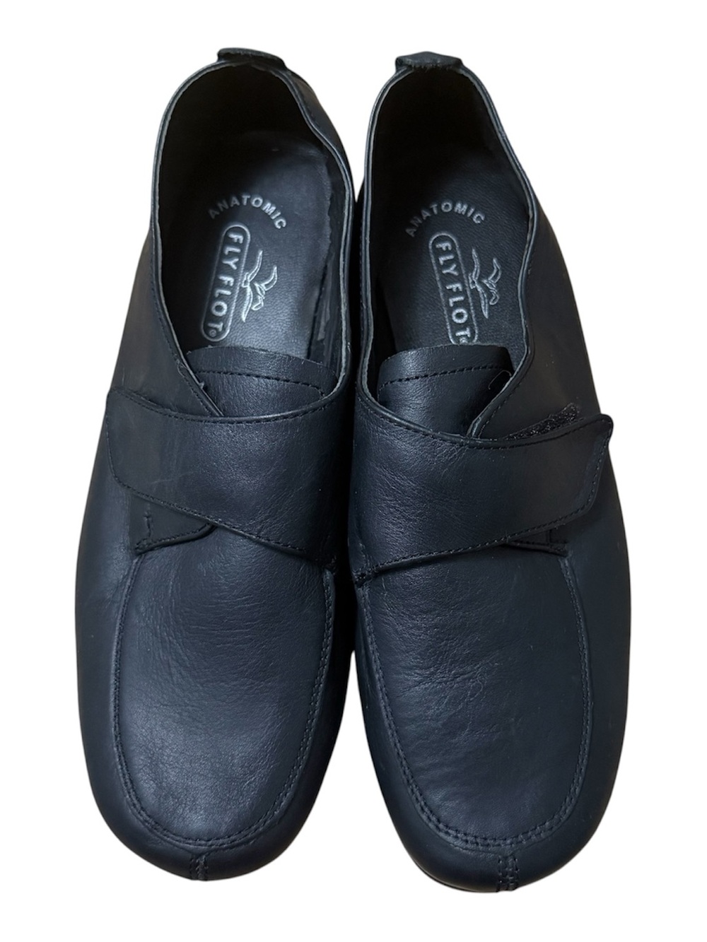 Fly Flot Leather Anatomic Comfort Loafer Womens Shoes EU 37 US 6.5 Black Slip-on